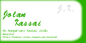 jolan kassai business card